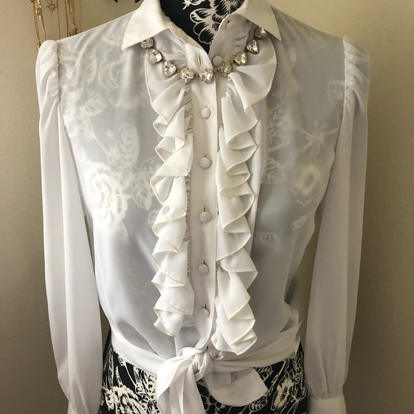 St. John Tops - Vintage St. John ruffle button down